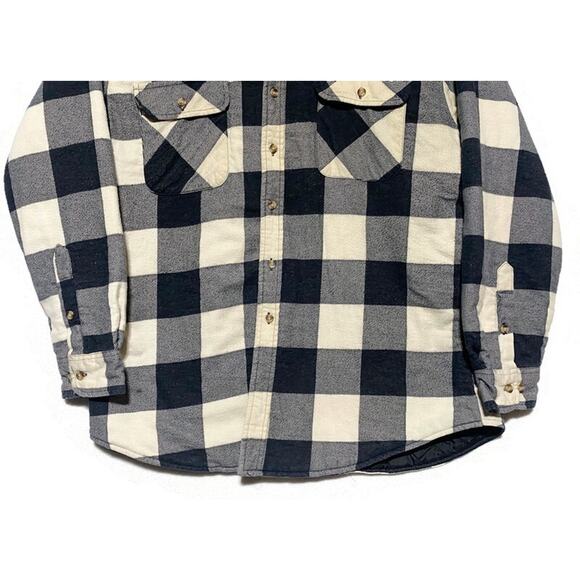 Northwest Territory Black Flannel Shirt Size Large Heavy Duty Lined Button Up - Picture 4 of 8